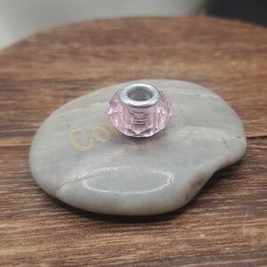 3/$20 Crystal pink cotton candy faceted‎ charm